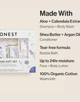 The Honest Company Calming Lavender Bathtime Gift Set | Hypoallergenic Bath Essentials for Sensitive Skin | Shampoo + Body Wash, Face + Body Lotion, Bubble Bath, Conditioner, Wash Cloth