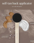 EcoTools Good Tan Self-Tan Back Applicator, Back Brush For Applying Self-Tan, Long Handle For Controlled Sunless Tanning, Eco Friendly Back Tanning Applicator, Vegan, & Cruelty Free, 1 Count