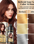 Hair Dye Shampoo 3-in-1 Vegan Color for Gray Hair - Ammonia-Free for Men & Women – Beard & Hair Coloring – Instant Gray Coverage Champú Para Canas Mujer & Hombre (COPPER BROWN)
