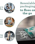 GuruNanda Dental Mint Floss Picks - Non- Shred Thread with Angled Pick for Effective Plaque Removal - Dentist Recommened - Travel Friendly for Adults & Kids - 100 Pack