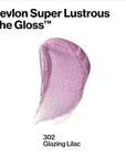 Revlon Super Lustrous Lip Gloss, Non-Sticky, Hydrating, High Shine Finish, 302 Glazing Lilac, 0.13 oz