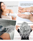 Temporary Silver Gray Hair Spray Color Wax with Dye Brush, Instant Natural Hairstyle Cream 4.23 oz, Disposable Coloring Mud for Men Women Youth, Grey Styling Pomades, Party Cosplay DIY Halloween