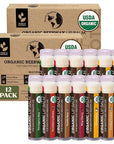 Earth's Daughter USDA Organic Lip Balm 12-Pack (2x 6-Packs) - Fruit Flavors, Beeswax, Coconut Oil, Vitamin E - Best Lip Repair Chapstick for Dry Cracked Lips - Moisturizing Lip Care