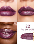 Oulac Purple Lipstick for Women with Metallic 3D Shine Lightweight Hydrating Formula, High Impact Lip Color, Vegan & Gluten Free Beauty, Full Coverage Lip Makeup, Virtual Violet(22)