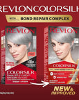 Revlon ColorSilk with Bond Repair Complex, Blonde Permanent Hair Color, 100% Gray Coverage, Ammonia Free Hair Dye, Vegan Keratin, 82B Silver Blonde (Pack of 3)