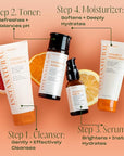 InstaNatural Vitamin C Four Step Skin Care Set, Skincare Routine, Brightens, Hydrates, Prevents Signs of Aging, Face Wash, Toner, Serum and Moisturizer, with Botanical Extracts