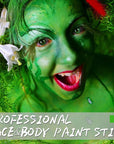 Light Green / Lime Green Face Body Paint Stick, Eye Black Stick for Sports, Waterproof Full-Coverage Green Face Makeup for Halloween Witch Alien Camo Frankenstein Cosplay Makeup