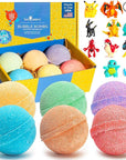 Poke Monster Bath Bombs for Kids with Surprise Toys Inside (6 Pack) - Large Bubble Bath Bomb for Boys, Girls, Toddlers - Fruity Scents, Made in USA, Skin-Safe - Birthday Gift by Two Sisters