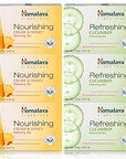 Himalaya Cleansing Bar Soaps Variety Pack, Neem & Turmeric, Almond, Cream & Honey and Cucumber, 4.41 oz, 12 Pack