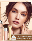 AIUEO Airbrush Foundation Makeup Spray for Mature Skin Lightweight Full Coverage Airbrush Flawless Setting Spray Foundation Makeup-Beige