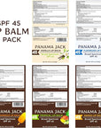 Panama Jack Sunscreen Lip Balm - SPF 45, Flavor Pack, Broad Spectrum UVA-UVB Sunscreen Protection, Prevents & Soothes Dry, Chapped Lips (Dreamsicle/Vanilla/Tropical/Mango)