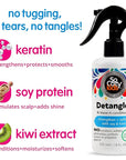 SoCozy 2-in-1 Detangler & Leave In Conditioner Spray (8 Fl Oz, Pack Of 2) - Hair Detangler & Conditioner for Kids with Keratin, Soy Protein & Kiwi Extract