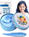 Temporary Blue Hair Color Wax for Kids, Women Men Colored Hair Styling Mud, Washable Style Dye for Girls Boys Teens, DIY Instant Hair Coloring Gel Cream for Cosplay Halloween Children's Day