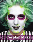 MEICOLY 3PCS Black Purple Lime Green Face Body Paint Stick Set,Face Paint for Halloween Cosplay Frankenstein,Ghost,Zombie SFX Character Makeup,Elphaba Face Paint Makeup,Eye Black Stick Kit