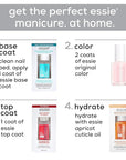 essie Gel Setter Nail Polish Kit, Aqua Blue Nail Polish + Top Coat, In-The-Cabana, 0.46 oz each