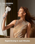 Dreame Glory Mix High-Speed Hair Dryer, Dual Voltage, 3 Magnetic Nozzles, Perfume Infusion, Customized Fragrant Drying, NTC Control, 300M Negative lons, 110,000RPM Motor, 336g Lightweight, White