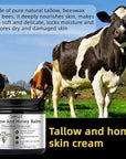 Beef Tallow for Face Skin, Tallow and Honey Balm for Skin Honey Butter Faces & Body Cream For Skins Firming & Hydrating Balm Care Tallows Face Moisturizer Cream, 2.12 Oz, 1PC