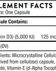 THORNE Vitamin D-5000 - Vitamin D3 Supplement - Support Healthy Bones, Teeth, Muscles, Cardiovascular, and Immune Function - NSF Certified for Sport - Dairy-Free, Soy-Free - 60 Capsules