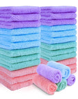 Makeup Remover Cloths 28 Pack - Super Soft Premium Coral Velvet Facial Cleansing Towels 7x7 Inch, Highly Absorbent Microfiber Reusable Washcloths for Face, Eye, Lips