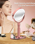 B Beauty Planet Makeup Mirror with Lights, Lighted Magnifying Mirror 30X with 3 Lighting and Adjustable Brightness, 2-Sided Height Adjustable Vanity Mirror for Bathroom, Gifts for Women Rose Gold