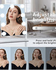 Vanity Mirror with Lights,Lighted Vanity Mirror with 9 Dimmable Bulbs for Dressing Room & Bedroom,3 Color Lighting,Modes Detachable 10x Magnification 360°Ratation(White)