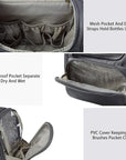 BAGSMART Hanging Toiletry Bag, Water-resistant Leather Dopp Kit, Large Travel Organizer for Full Sized Container, Grey