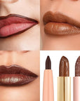 Oulac Lipstick & Lipliner Set 3PCS High Impact Lipcolor with Moisturizing Formula, Vegan Beauty, Full-Coverage Lip Color, Gift Lipstick for Women, 03+08+D06