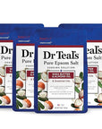 Dr Teal's Pure Epsom Salt, Shea Butter & Almond, 3 lbs (Pack of 4)