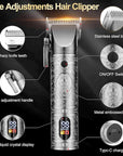 Hair Clippers for Man T-Blade Trimmer Nose Hair Trimmer Electric Shaver Set, Professional 4 in 1 Barber Clippers Set for Haircut, Men’s Grooming Kit with LCD Display, Ideal Gift for Him