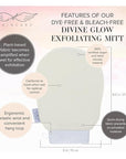 Seraphic Skincare (Original) Divine Glow Exfoliating Mitt (1pcs) – 100% Vegan Viscose Traditional Body Scrub Glove Kessa Korean Washcloth – Body Exfoliator for Self-Tan Removal & Keratosis Pilaris