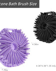 2Pcs Silicone Body Scrubber,Exfoliating Body Scrubbers for use in Shower,Silicone Body Brush for Showering and Anti-Slippery Handles for All Skin Types,Eco Friendly Shower Scrubber for Body (Black)