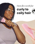 Tangle Teezer Ultimate Detangler Curly Hair Brush, Dry & Wet Hairbrush, Reduces Frizz & Breakage, for 3C to 4C Curly Hair Types, Pink Mango
