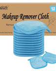 HOMEXCEL Makeup Remover Cloth 12 Count (Pack of 1), Reusable Makeup Remover Pads, Washable Ultra Soft Facial Cleansing Cloths For All Skin Types, 5 X 5 In, Blue