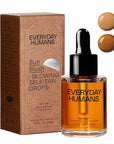 Sun Blush Glowing Self Tanning Drops Australian Made 1.0 fl.oz | Sun-Kissed, Natural Face & Body Gradual Self Tanner with Peptides | Fragrance Free| Everyday Humans