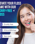 GuruNanda Fresh Floss Dental Picks - Non- Shred Thread with Angled Pick for Effective Plaque Removal - Dentist Recommened - Travel Friendly for Adults & Kids - 60 Pack