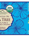 US Organic 100% Pure Tea Tree Essential Oil, Steam Distilled, USDA Certified Organic, for Hair, Skin, Scalp, Foot, Toenails, and Nail Polish - 30 ml, 2 Pack