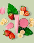 ESW Beauty Strawberry Banana Smoothie Lip Treatment - Soft Pink Nude Tint with Shea Butter, Hyaluronic Acid, Strawberry & Banana for Intense Hydration & Dryness Prevention