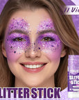 Violet Face and Body Glitter Stick for Sparkling Makeup, Hair Glitter Accessories for Women, Highlighting Stick for Fairy Dust Makeup, Cheerful Face Glitter for Festive Parties and Carnivals