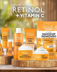 Retinol + Vitamin C Individually Wrapped Makeup Remover Wipes, travel essentials for Travel & On the Go, women facial cleansing towelettes, removes makeup mascara & sunscreen - 30 single face wipes