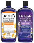 Dr Teal's Foaming Bath with Pure Epsom Salt, Vitamin C & Sleep Blend, 34 fl oz (Pack of 2)