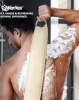 Waritex Natural Egyptian Loofah Back Scrubber for Shower, Extra-Long Exfoliating Strap Made with Natural Egyptian Loofah Fibers, Deep Cleaning Body Sponge for Men and Women – Soft Cotton Handles