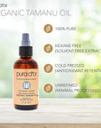 PURA D'OR 4 Oz Organic Tamanu Oil - USDA Certified 100% Pure & Natural Cold Pressed Carrier Oil, Premium Grade Moisturizer For Skin & Hair - Men & Women