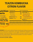 TEAZEN Citron Kombucha Tea, Hydration Drink Mix, Sugar Free, Live Probiotics & Prebiotics, 10 Sticks, 1.76oz
