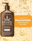 Hempz Vanilla Lux Herbal Body Moisturizer 17 oz. with Niacinamide, NEW LOOK