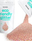 Hemway Eco Friendly Biodegradable Glitter 100g / 3.5oz Bio Cosmetic Safe Sparkle Vegan for Face, Eyeshadow, Body, Hair, Nail and Festival - Ultrafine (1/128" 0.008" 0.2mm) - Rose Gold Holographic