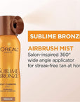 L'Oreal Paris, Sublime Bronze Self-Tanning Mist, Medium Natural Tan, Aerosol, 4.6 oz