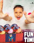 Superhero Bath Bombs for Kids with Surprise Toys Inside (6 Pack) - Large Bubble Bomb Fizzies for Boys, Girls, & Toddlers - Fruity Scents, Relaxing Aromas, Made in USA, Birthday Gift by Two Sisters