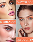 Cream Blush Stick,Blush Stick for Cheeks with Contour Citrus Pink)