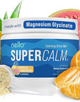 Nello Supercalm Powdered Drink Mix Tub, Cortisol Reducer* and Sleep Aid Supplement, L Theanine, Ksm-66 Ashwagandha, Magnesium Glycinate, Vitamin D 3, No Sugar, Non GMO, 30 Ct, Tropical Tangerine