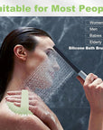 Silicone Body Scrubber, Exfoliating Body Scrubber for All Skin Types, Handheld Shower Brush with Rich Lathering and Easy Cleaning (Green)